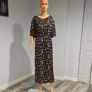 Vintage Orange Red Dolman Sleeve Sundress